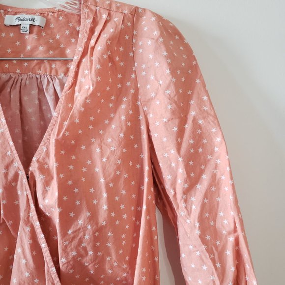 Madewell Peach Orange Coral Star Wrap Top XXS - Picture 5 of 8